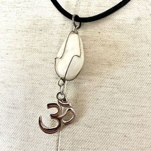 Milky Quartz OM pendant necklace